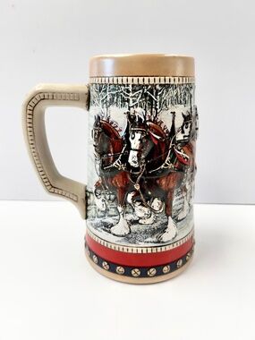 Budweiser 1988 Collector's Series Clydesdale Holiday Stein Breweriana Anhauser